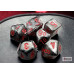 Chessex Velvet Mini-Polyhedral Black/red 7-Die Set