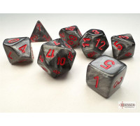 Chessex Velvet Mini-Polyhedral Black/red 7-Die Set