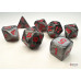 Chessex Velvet Mini-Polyhedral Black/red 7-Die Set