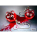 Chessex Hook Earrings Translucent Red Mini-Poly d20 Pair