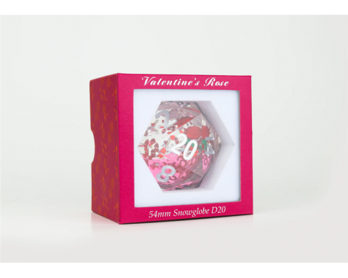 Sirius Dice - Valentine Rose 54mm snowglobe D20