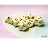 Chessex Opaque Pastel Yellow/black Polyhedral 7-Dice Set