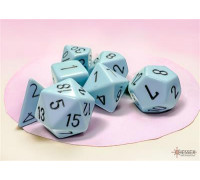Chessex Opaque Pastel Blue/black Polyhedral 7-Dice Set