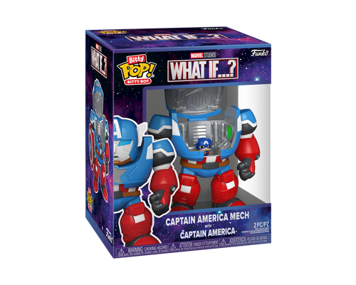 Funko POP! Bitty Bots: MarvelWI- CA Mech w/Cap