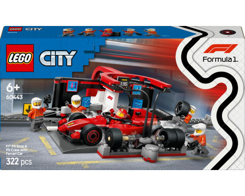 City Formula 1 F1® Pit stop i mechanicy z bolidem Ferrari  (60443)