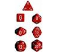 Chessex Opaque Polyhedral 7-Die Sets - Red w/white