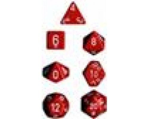 Chessex Opaque Polyhedral 7-Die Sets - Red w/white