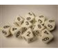 Chessex Opaque Polyhedral Ten d10 Set - White/black