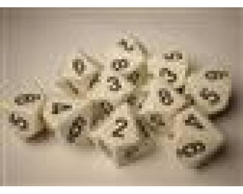 Chessex Opaque Polyhedral Ten d10 Set - White/black