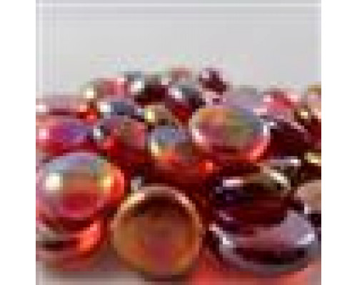 Chessex Gaming Glass Stones in Tube - Iridized Crystal Red (40)