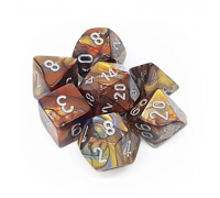 Chessex Lustrous 7-Die Set - Gold w/silver