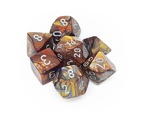 Chessex Lustrous 7-Die Set - Gold w/silver