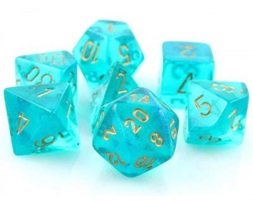 Chessex Borealis Polyhedral Teal/gold Luminary 7-Die Set