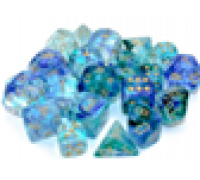 Chessex 16mm d6 Blocks - Nebula TM 16mm d6 Oceanic/gold Luminary Dice Block™ (12 dice)