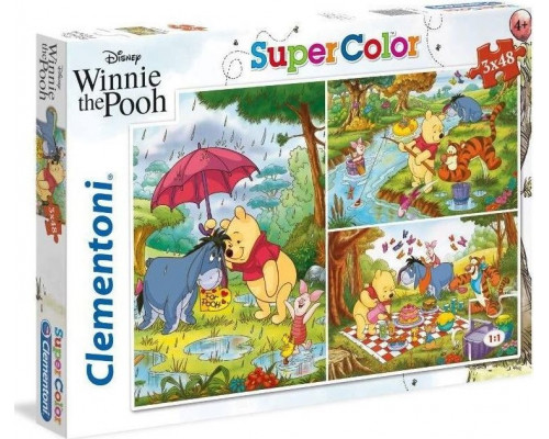 Clementoni Puzzle 3x48 Super kolor Kubuś Puchatek