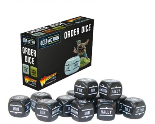 Bolt Action - Bolt Action Orders Dice - Black (12)