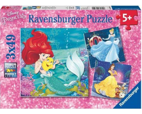 Ravensburger Puzzle 3x49 Wieczór Księżniczek Disney 093502