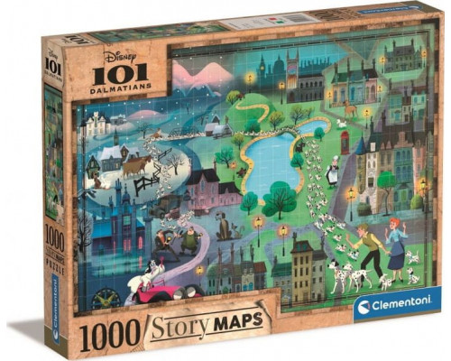Clementoni Puzzle 1000 elementów Story Maps 101 Dalmatynczyków