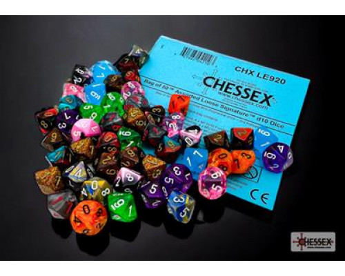 Chessex Bag of 50 Assorted Loose Mini-Polyhedral d10s – 3rd Release