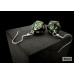 Chessex Hook Earrings Scarab Jade Mini-Poly d20 Pair