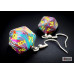 Chessex Hook Earrings Festive Mosaic Mini-Poly d20 Pair
