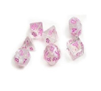 Sirius Dice - Dice Set - White cloud + Pink Ink