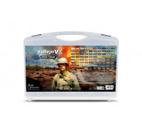 Vallejo - Model Color / 80 colors case - Military Case includes: 76 colors + 4 auxiliaries 18 ml