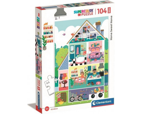Clementoni CLE puzzle 104 maxi SuperKolor HomeSweetHome 23775