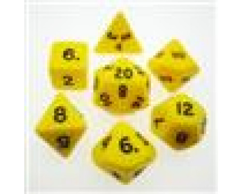 Chessex Opaque Polyhedral 7-Die Sets - Yellow w/black