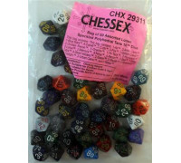 Chessex Speckled Bags of 50 Asst. Dice - Loose Speckled Poly Tens 10 Dice