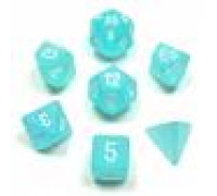 Chessex Frosted 7-Die Set - Teal w/white