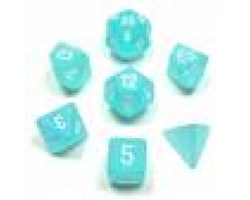 Chessex Frosted 7-Die Set - Teal w/white