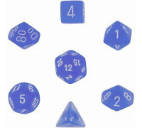 Chessex Frosted 7-Die Set - Blue w/white