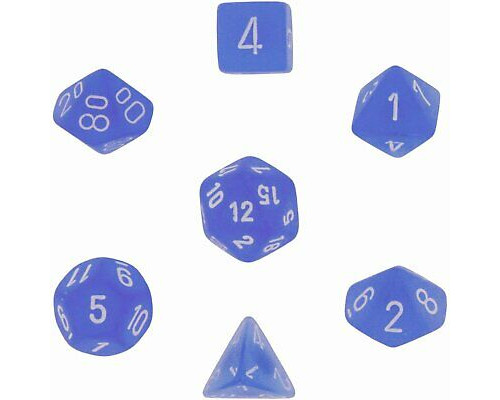 Chessex Frosted 7-Die Set - Blue w/white