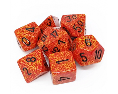 Chessex Speckled Polyhedral 7-Die Set - Fire