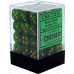 Chessex Signature 12mm d6 with pips Dice Blocks (36 Dice) - Vortex Green w/gold