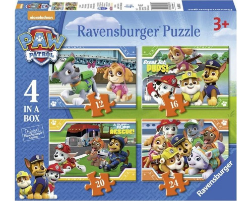 Ravensburger Puzzle 4w1 12/16/20/24 elementy - Psi Patrol