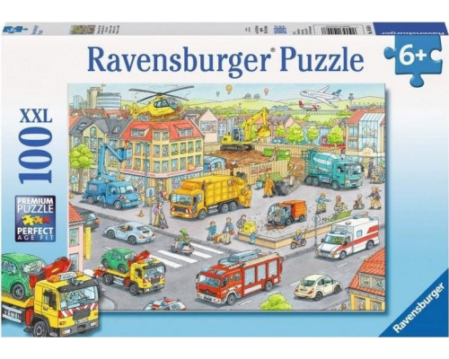 Ravensburger Puzzle 100 Pociąg w mieście XXL