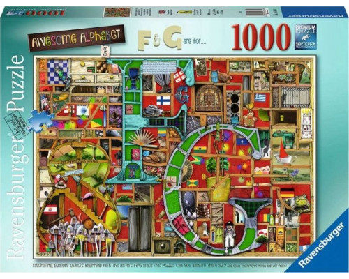 Ravensburger Puzzle 2D 1000 elementów Niesamowity alfabet F & G