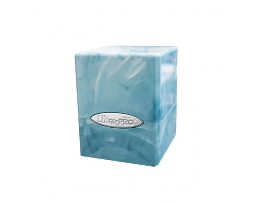 UP - Marble Satin Cube - Light Blue / White