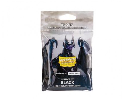 Dragon Shield Standard size Perfect fit - Inner Sleeves - Thick Inner Black (100 Sleeves)