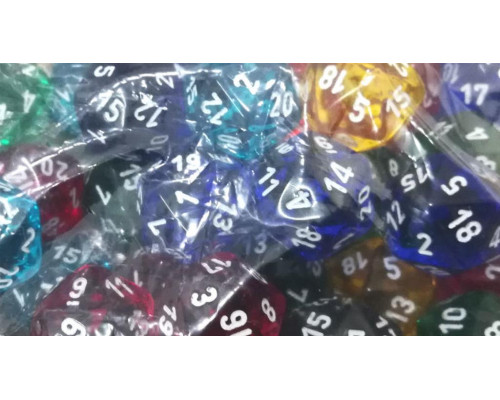 Chessex Translucent Bags of 50 Dice - Translucent d20