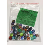 Chessex Signature Bags of 50 Asst. Dice - 12mm d6 w/pips Dice