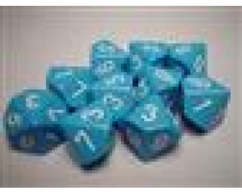 Chessex Opaque Polyhedral Ten d10 Set - Lt. Blue/white