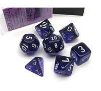 Chessex Translucent Polyhedral 7-Die Set - Purple/white