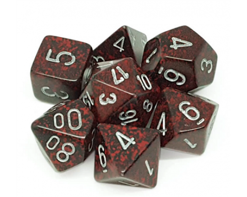 Chessex Speckled Polyhedral 7-Die Set - Silver Volcano