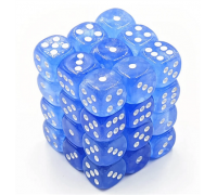 Chessex Borealis 12mm d6 Sky Blue/white Luminary Dice Block (36 dice)