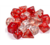 Chessex 16mm d6 Blocks - Nebula TM 16mm d6 Red/silver Luminary Dice Block™ (12 dice)