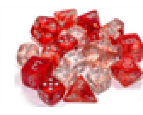 Chessex 16mm d6 Blocks - Nebula TM 16mm d6 Red/silver Luminary Dice Block™ (12 dice)