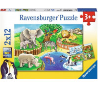 Ravensburger Puzzle 2x12el. Zwierzęta w ZOO 076024 RAVENSBURGER